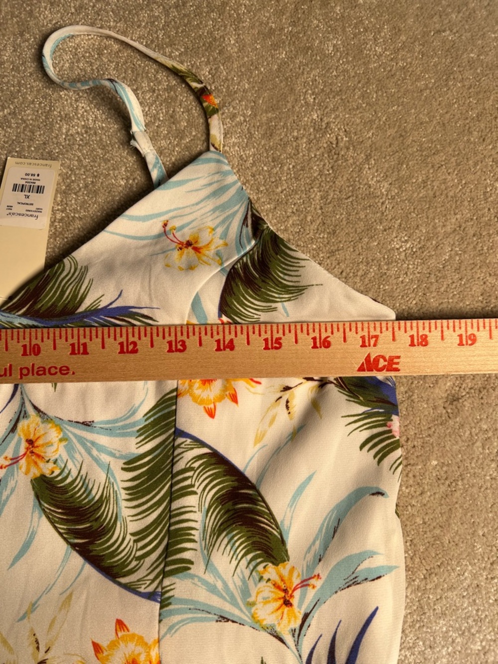 Tropical Dress Spaghetti Strap V Neck Francesca's Miami High Low NWT X Large - Picture 7 of 10
